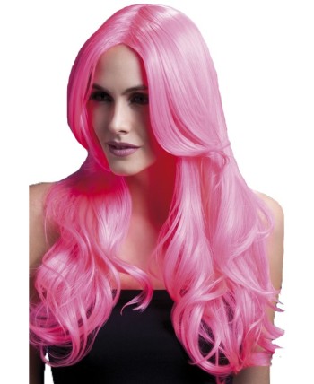 PELUCA KHLOE ROSA NEON CALIDAD DE LUJO