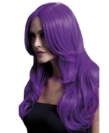 PELUCA KHLOE MORADO NEON CALIDAD DE LUJO