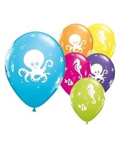 Bolsa 6 Globos Criaturas del Mar para Fiestas