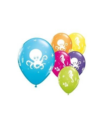 Bolsa 6 Globos Criaturas del Mar para Fiestas