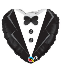GLOBO DE HELIO CORAZON TRAJE NOVIO