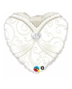 GLOBO DE HELIO CORAZON TRAJE NOVIA