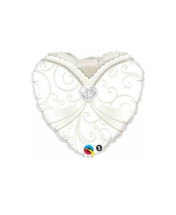 GLOBO DE HELIO CORAZON TRAJE NOVIA