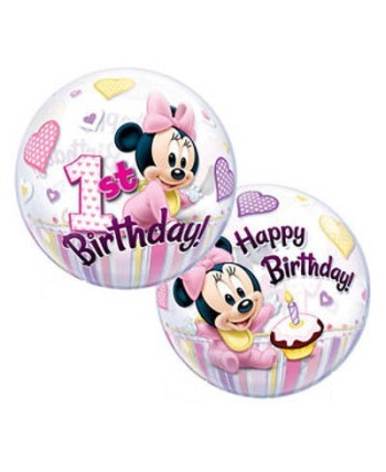 GLOBO DE HELIO MINNIE PRIMER CUMPLEAÑOS