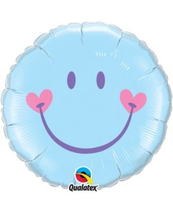 GLOBO DE HELIO CARA SONRIENTE AZUL