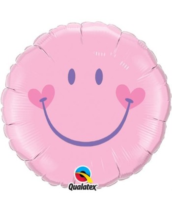GLOBO DE HELIO CARA SONRIENTE ROSA 