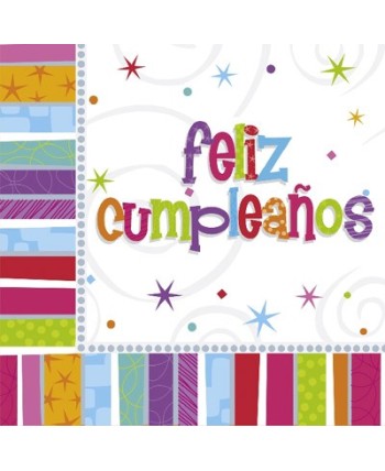 SERVILLETAS FELIZ CUMPLEAÑOS 16 UNIDADES