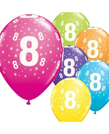 BOLSA 6 GLOBOS NÚMERO 8