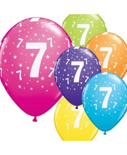 Bolsa 6 Globos Numero 7 para Fiestas