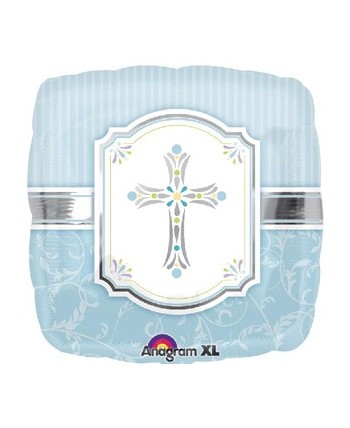 GLOBO DE HELIO  COMUNION AZUL CUADRADO