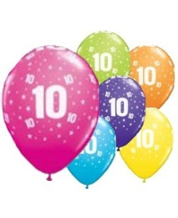BOLSA 6 GLOBOS NÚMERO 10