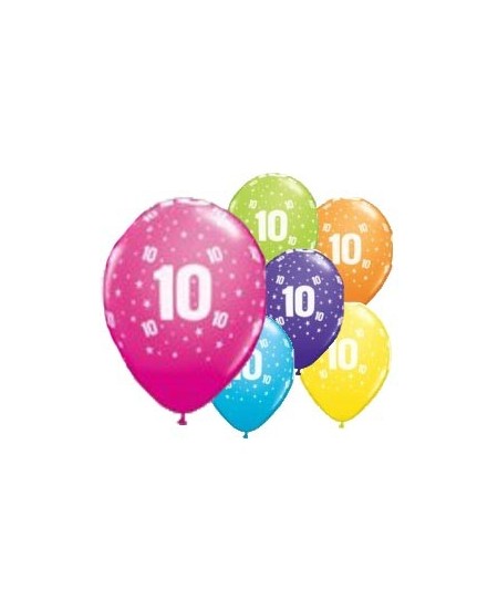 BOLSA 6 GLOBOS NÚMERO 10