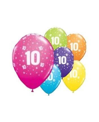 BOLSA 6 GLOBOS NÚMERO 10