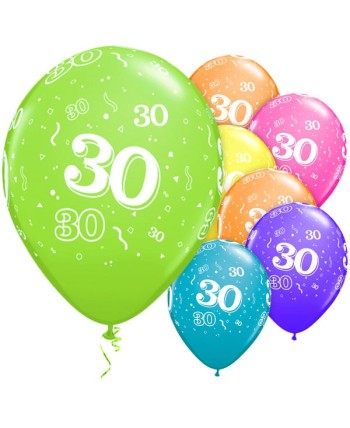 BOLSA 6 GLOBOS NÚMERO 30