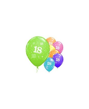 BOLSA 6 GLOBOS NÚMERO 18
