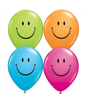 BOLSA 5 GLOBOS CARAS SONRIENTES COLORES BOLSA 5 GLOBOS CARAS SONRIENTES COLORES