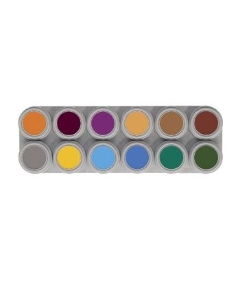 PALETA MAQUILLAJE AL AGUA 12 COLORES EXTRA 5MM 