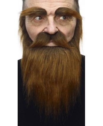 BARBA CASTAÑA OSCURA CON BIGOTE Y CEJAS