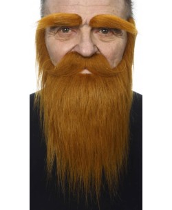 BARBA RUBIA OSCURA CON BIGOTE Y CEJAS