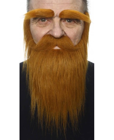 BARBA RUBIA OSCURA CON BIGOTE Y CEJAS
