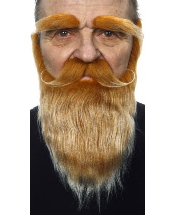 BARBA RUBIA CLARO CON BIGOTE Y CEJAS