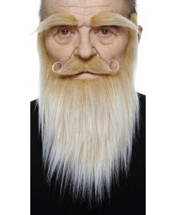 BARBA RUBIA MUY CLARA CON BIGOTE Y CEJAS
