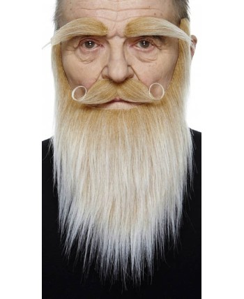 BARBA RUBIA MUY CLARA CON BIGOTE Y CEJAS