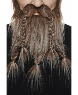 BARBA VIKINGA CASTAÑA RUBIA CON TRENZAS