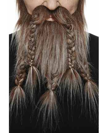 BARBA VIKINGA CASTAÑA RUBIA CON TRENZAS
