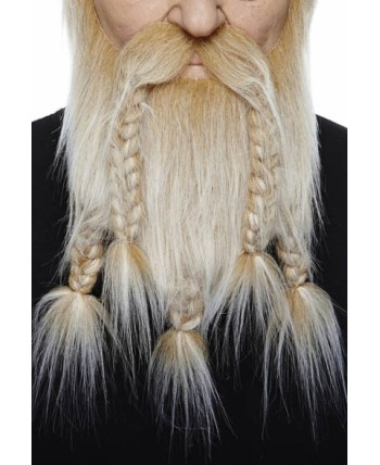 BARBA VIKINGA RUBIA CLARA CON TRENZAS
