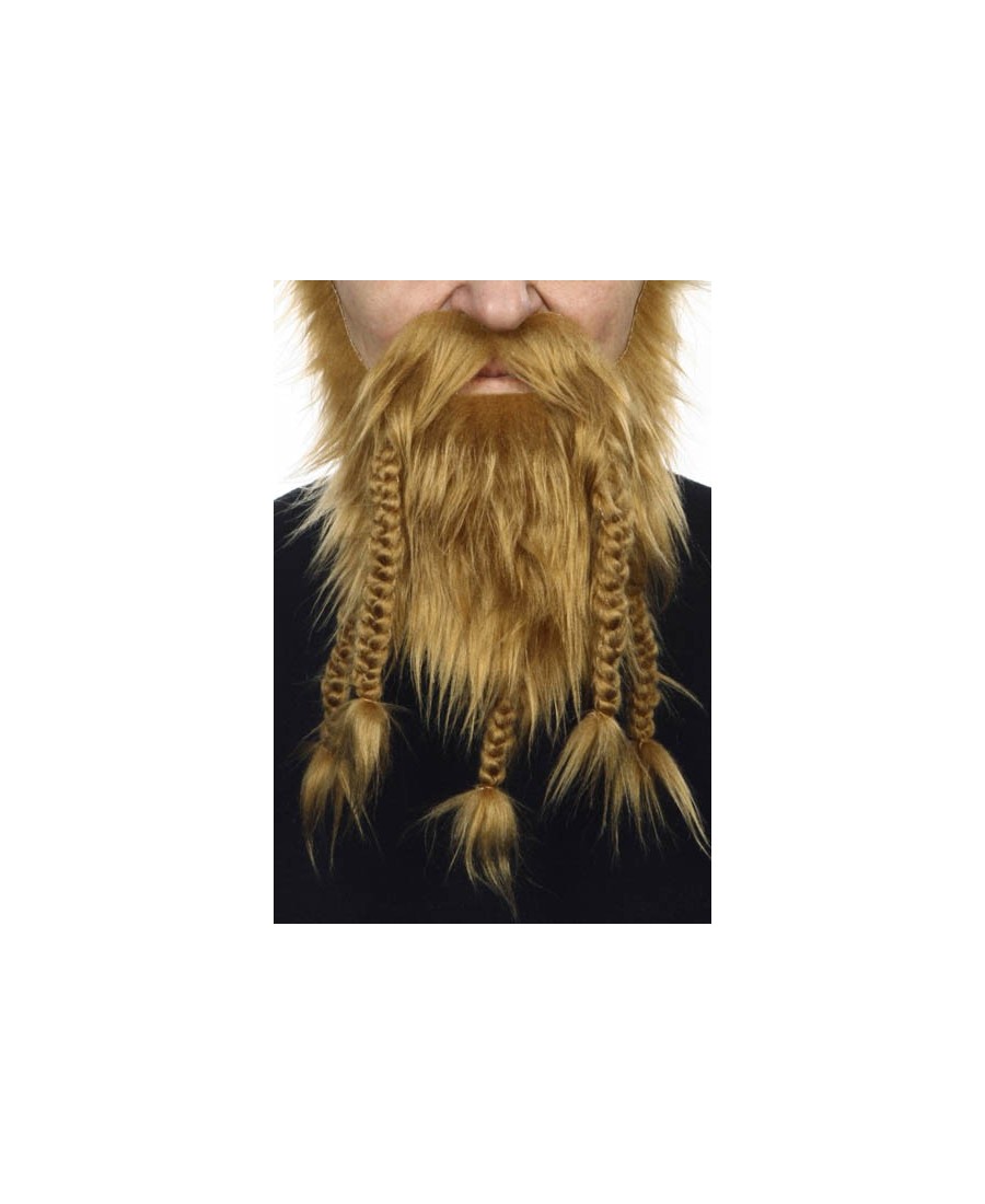 Peluca Y Barba con trenzas de Vikingo
