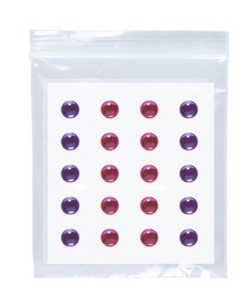 SET 40 GEMAS ADHESIVAS VIOLETA-ROSA