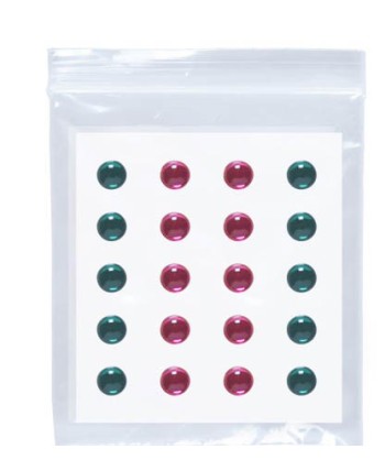 SET 40 GEMAS ADHESIVAS ROSA-VERDE