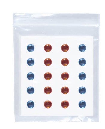 SET 40 GEMAS ADHESIVAS AMBAR-AZUL 