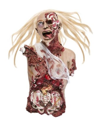 BUSTO DE MUJER ZOMBIE ENSANGRANTADO 77CM