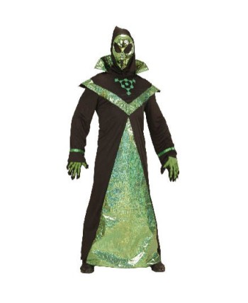 DISFRAZ DE ALIEN VERDE CON MASCARA ADULTO