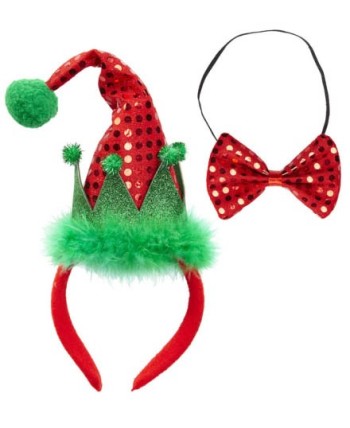 SET DIADEMA CON TOCADO Y PAJARITA ELFO