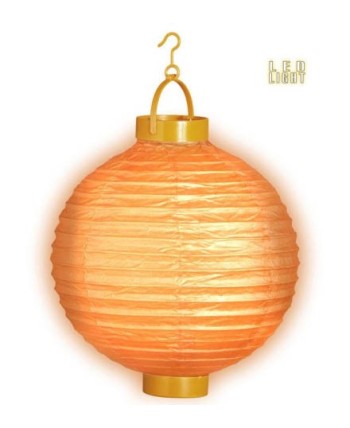 FAROL DE TELA NARANJA CON 2 LUCES 30CM