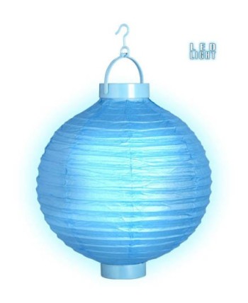 FAROL DE TELA AZUL CON 2 LUCES 30CM