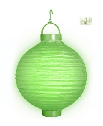 FAROL DE TELA VERDE CON 2 LUCES 30CM