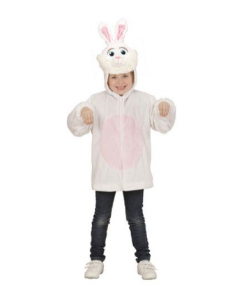 DISFRAZ DE CONEJO BLANCO CASACA CON CAPUCHA