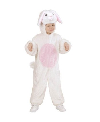DISFRAZ DE CONEJO BLANCO BUZO PELUCHE