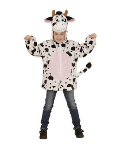 DISFRAZ DE VACA CASACA CON CAPUCHA