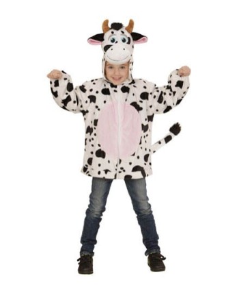 DISFRAZ DE VACA CASACA CON CAPUCHA