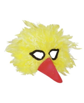 CARETA DE PLUMAS PAJARO AMARILLO CON PICO