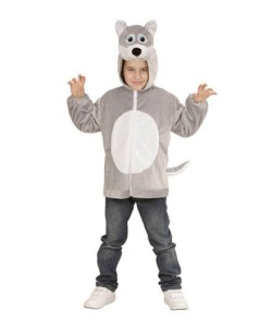 DISFRAZ DE LOBO CASACA CON CAPUCHA