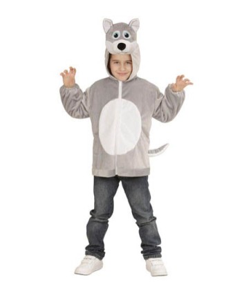 DISFRAZ DE LOBO CASACA CON CAPUCHA