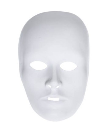 CARETA BLANCA PLASTICO DECORABLE