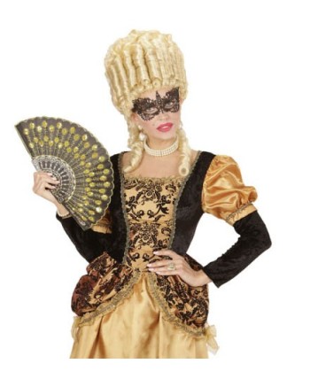 Antifaz de encaje negro para disfraz de época