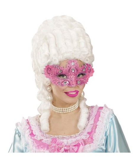 ANTIFAZ ROSA DECORADO CON PIEDRAS